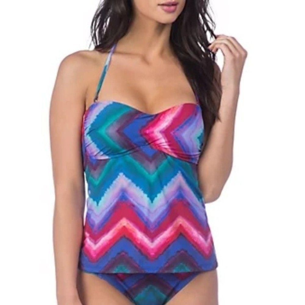 La Blanca Womens Size 6 Swim Hidden Gem Tankini Top